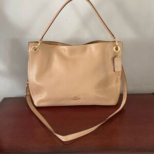 COACH Clarkson Tan Pebble 24947 Convertible Purse Bag Handbag